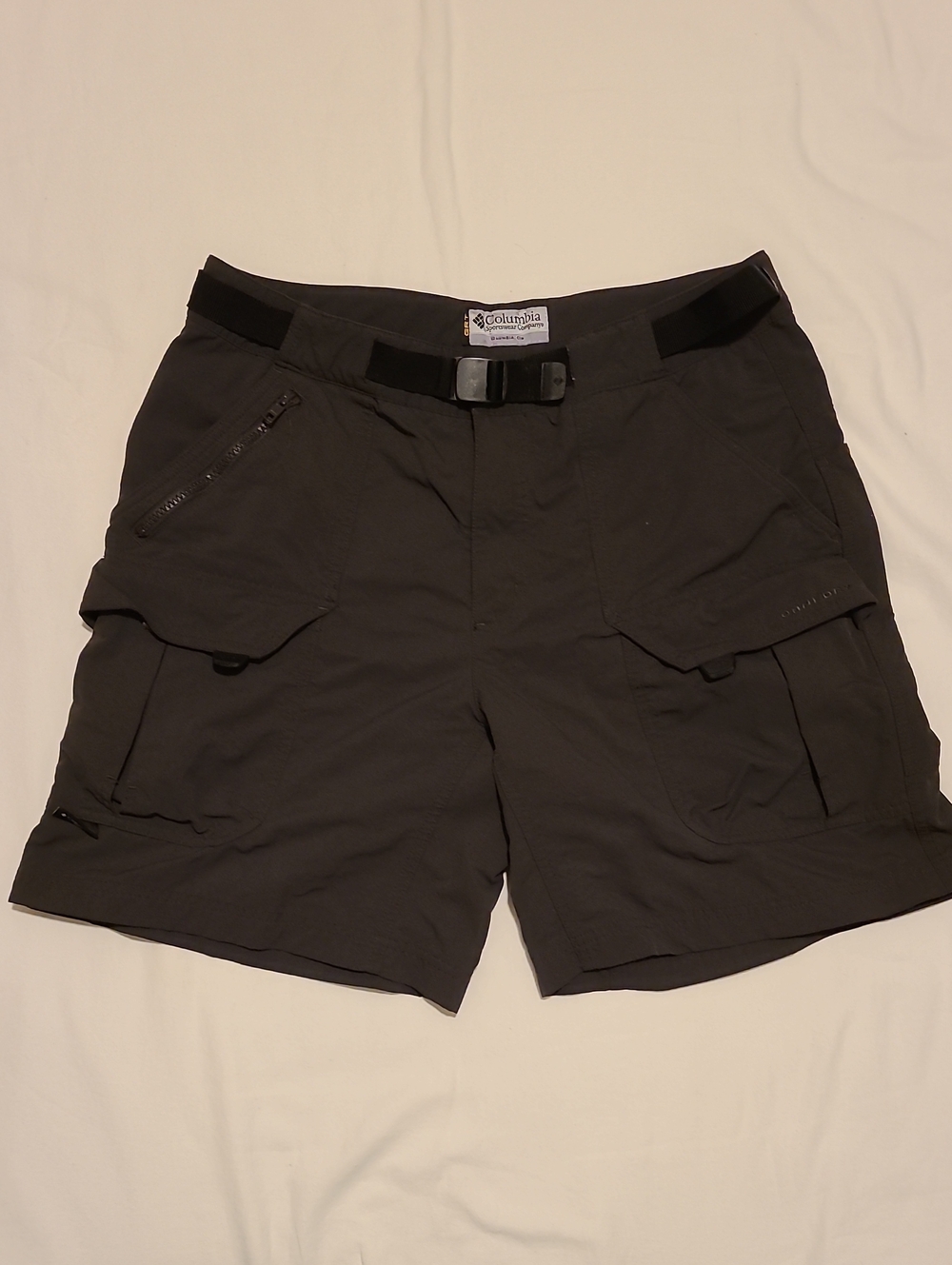 Columbia Omni Dry GRT Sportswear Hiking Shoets Grey Cargo Pockets, Size 34
